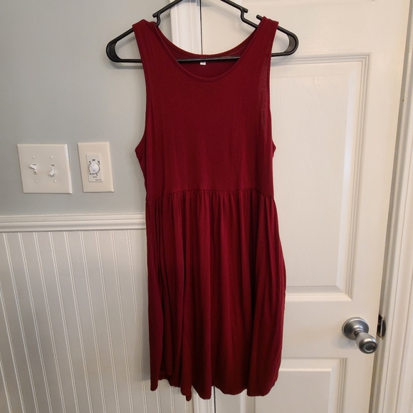 Unbranded Women's Large Burgundy Dress Casual - Picture 1 of 16